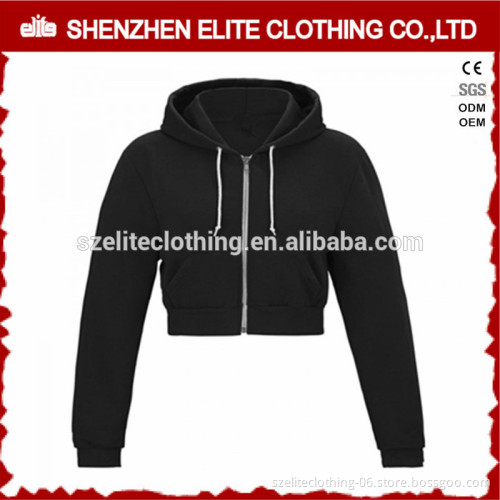 Solid Black Custom Made Plain Cheap Womens Hoodies